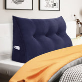 Triangular Reading Pillow Backrest Corduroy(100% Cotton)—Deep Blue
